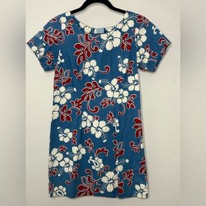 Malihini Hawaii Blue Floral Dress Size Small